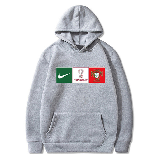 Men's Portugal World Cup Soccer Hoodie Gray